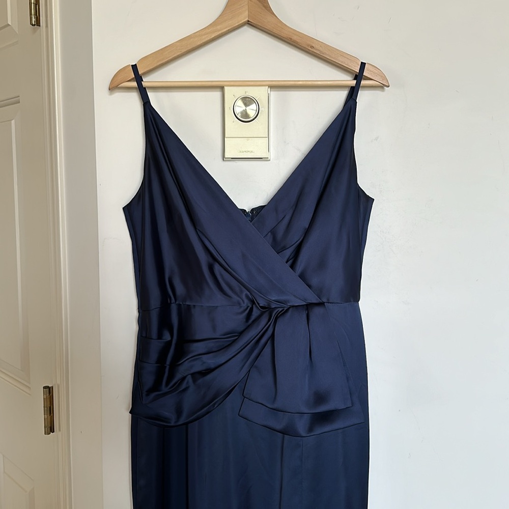 Deep Blue Mermaid Gown with Waist Detail